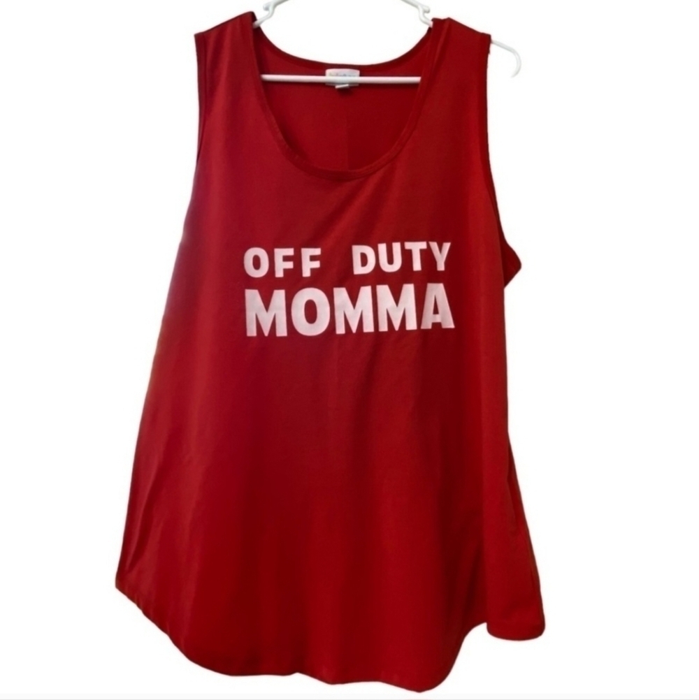 Lularoe "Off Duty Momma" Casual Sleeveless Red Tank Top Women's Plus Size 3XL